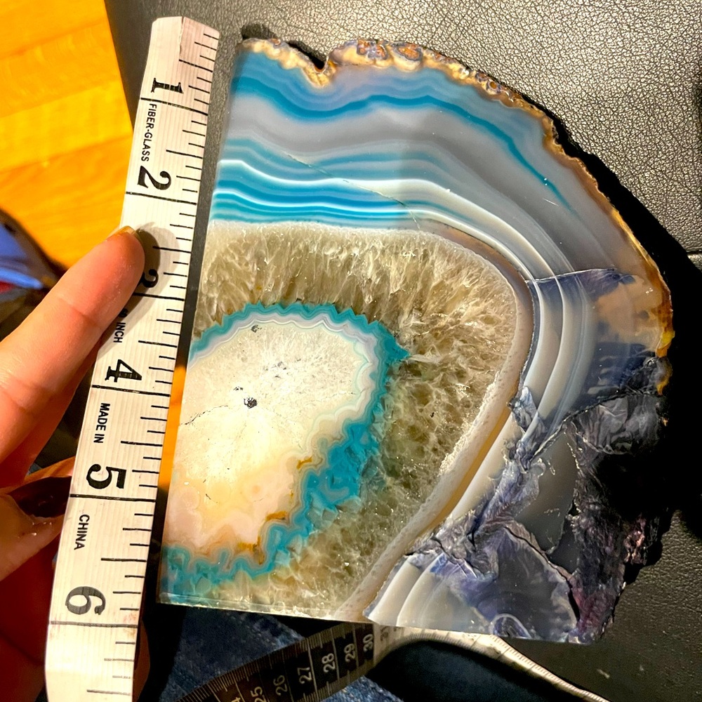 Natural Rock mineral stone multicolor purple crystal calcite blue quartz agate
